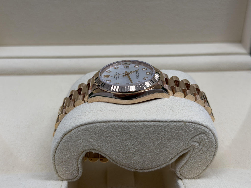 2024 Rolex Datejust 31mm President Band-Mother Pearl Dial-Rose-gold 278275