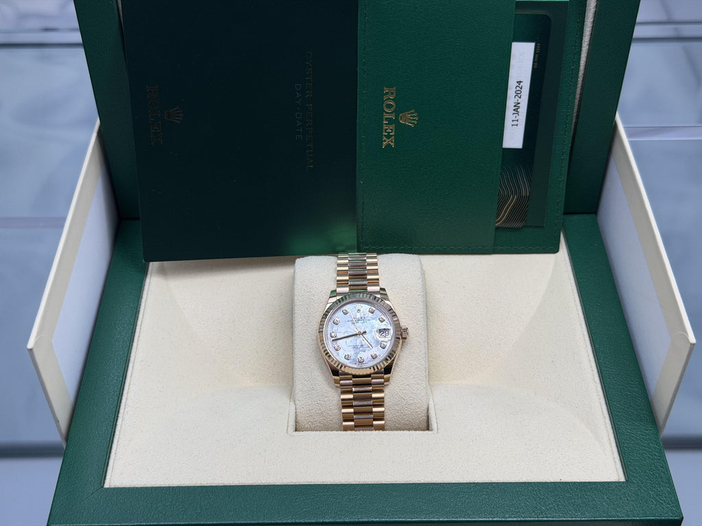 2024 Rolex Datejust 31mm President Band-Mother Pearl Dial-Rose-gold 278275