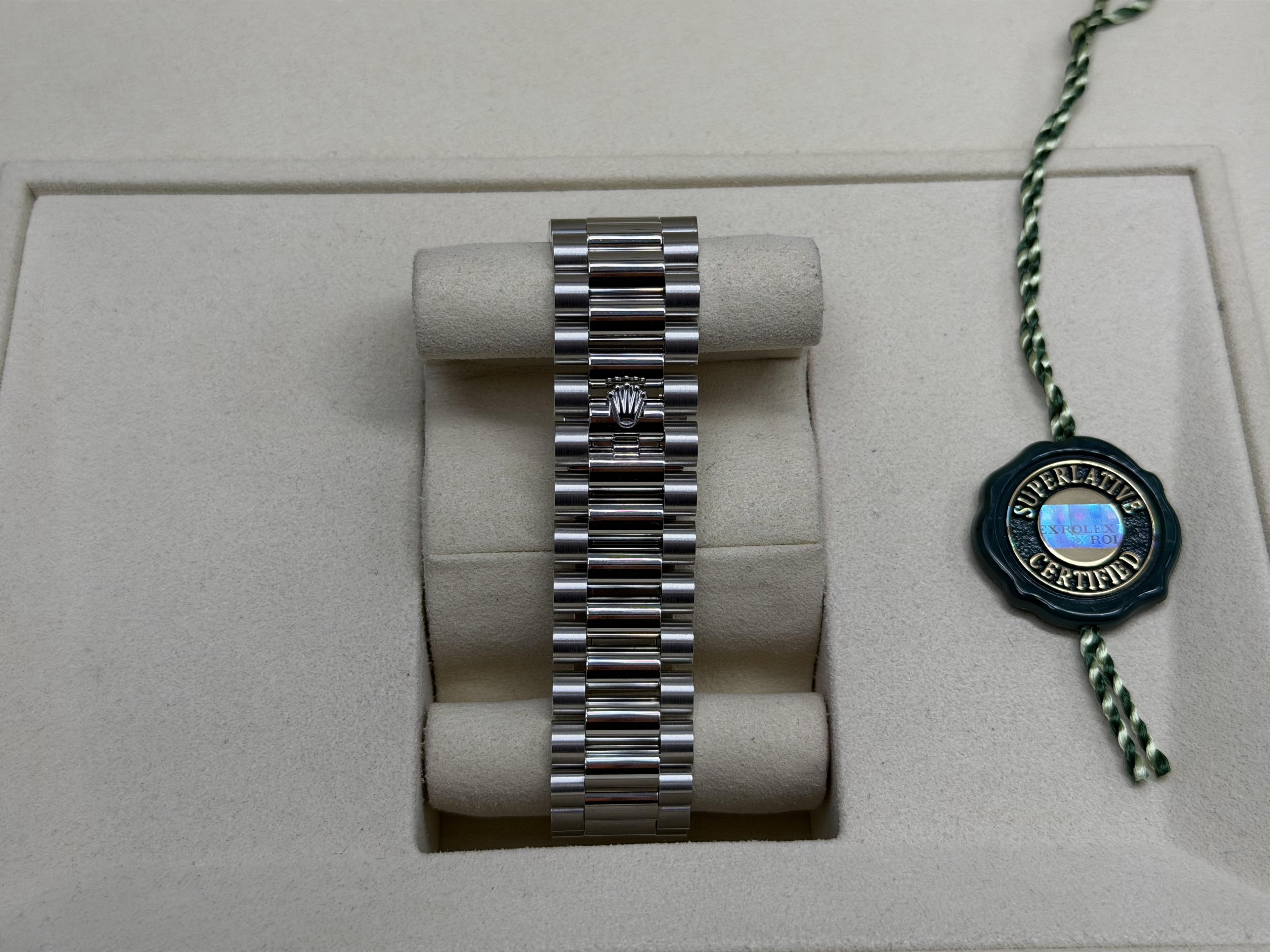 2025 Rolex Day-Date Platinum President Olive Dial 228236